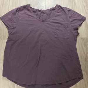 Purple relax fit tee with pocket